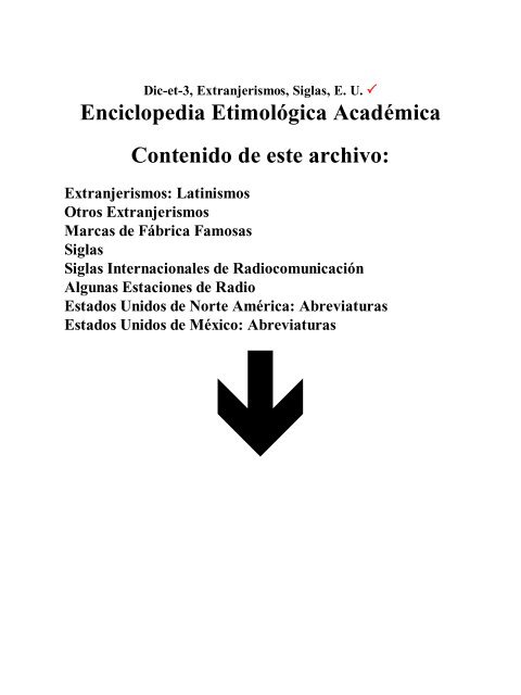 Enciclopedia EtimolÃ³gica AcadÃ©mica Contenido de ... - Radio Verdad