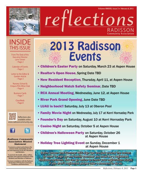 Reflections Radisson Community Association