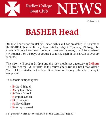 BASHER Head - Radley College