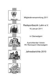 Radsportbezirk Lahn e.V. Jahresberichte 2010