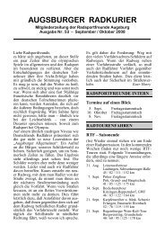 Nr. 53: September/Oktober 2008 - Radsportfreunde Augsburg eV