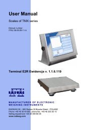 User Manual - Scales of TMX series - RADWAG