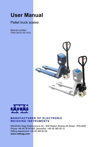 Manual instruction - Pallet truck scales - Radwag