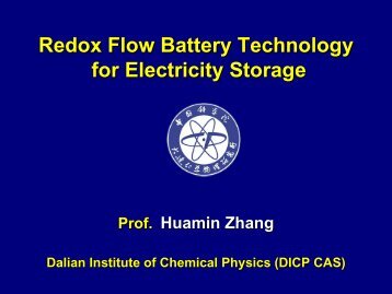 Redox Redox Flow Battery Technology for Electricity Storage