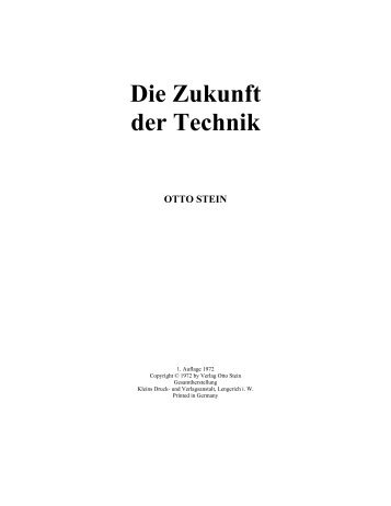 Otto Stein "Die Zukunft der Technik" (PDF)