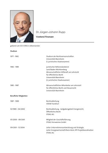 Dr. JÃ¼rgen-Johann Rupp - RAG Aktiengesellschaft