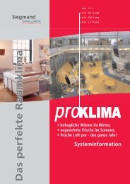 EHT Siegmund proKlima Systeminformation