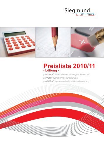 Preisliste 2010/11 - eht Siegmund GmbH