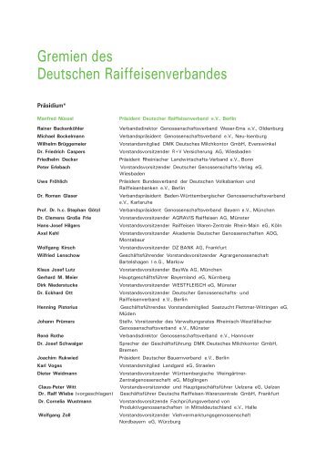 Gremien des Deutschen Raiffeisenverbandes - Der DRV