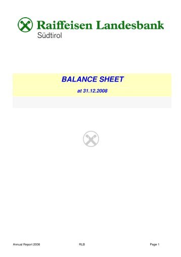 BALANCE SHEET - Raiffeisen