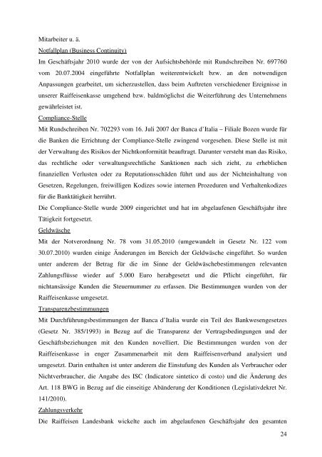 Raiffeisenkasse Vintl Genossenschaft Mit Sitz in 39030 Vintl - J.- A ...
