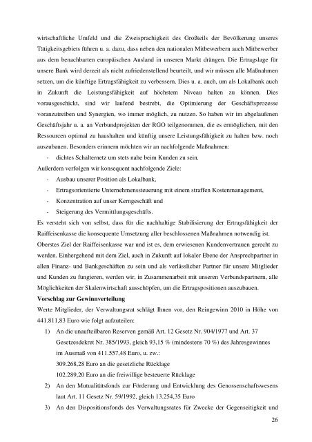 Raiffeisenkasse Vintl Genossenschaft Mit Sitz in 39030 Vintl - J.- A ...