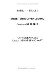 BASEL II – SÄULE 3 ERWEITERTE OFFENLEGUNG ... - Raiffeisen