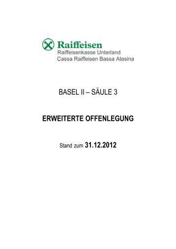 Offenlegung RK Unterland 2012 - Raiffeisen
