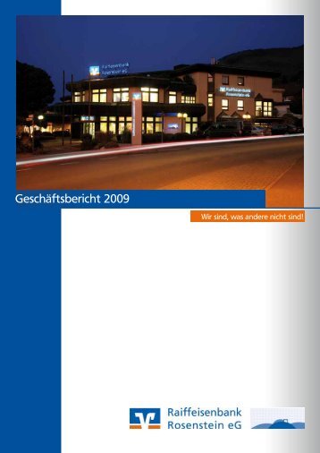 GeschÃ¤ftsbericht 2009 - Raiffeisenbank Rosenstein eG