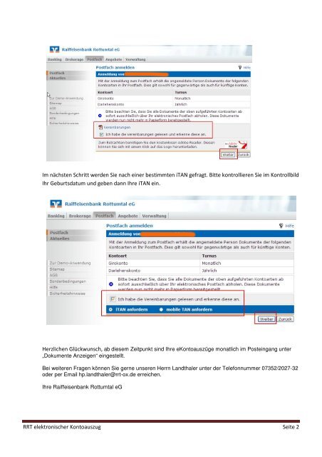 Beschreibung elektronischer Kontoauszug - Raiffeisenbank ...