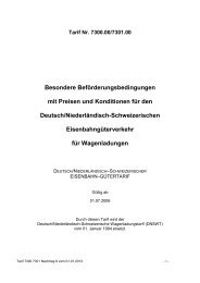 Besondere Beförderungsbedingungen mit Preisen und ... - SBB Cargo