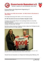 08.01.2009 Pressemitteilung: 1000. Dauerkarte - EV Regensburg e.v.