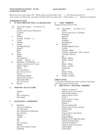 VIGO TRAMWAYS (SPAIN) - SL 296 Issued April 2012 page 1 of 2 ...