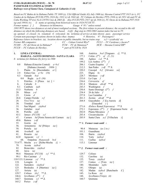 1 CUBA RAILROADS (WEST) â SL 78 06.07.12 page 1 of 11 ...