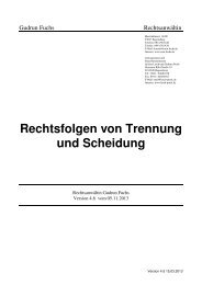 Rechtsfolgen von Trennung und Scheidung - Fuchs Gudrun