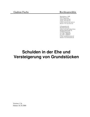 Schulden in der Ehe und Versteigerung von ... - Fuchs Gudrun