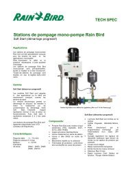 TECH SPEC Stations de pompage mono-pompe Rain Bird