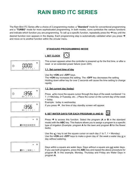 Instruction manuals - Rain Bird irrigation