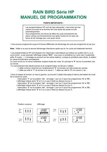RAIN BIRD SÃ©rie HP MANUEL DE ... - Garden arrosage