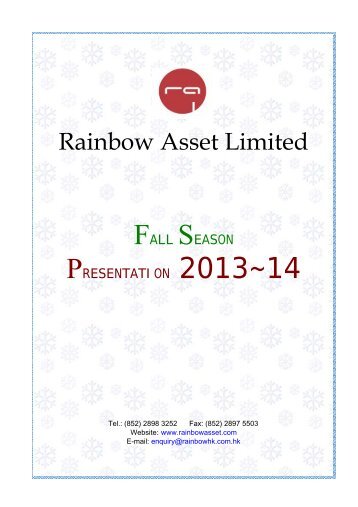 Seasonal Product Catalogue 12 - 13 - Rainbow Asset Limited.