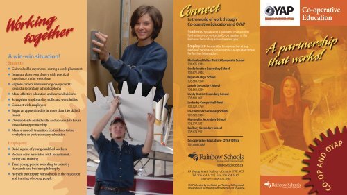 OYAP/Co-op brochure - Rainbow District School Board