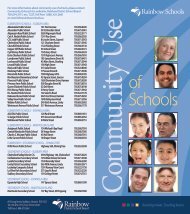 ELEMENTARY SCHOOLS - Rainbow District School Board