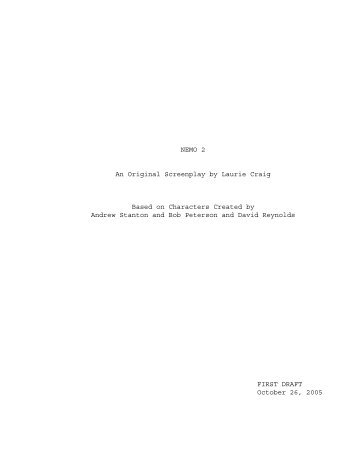 NEMO 2 An Original Screenplay by Laurie Craig Based on ...