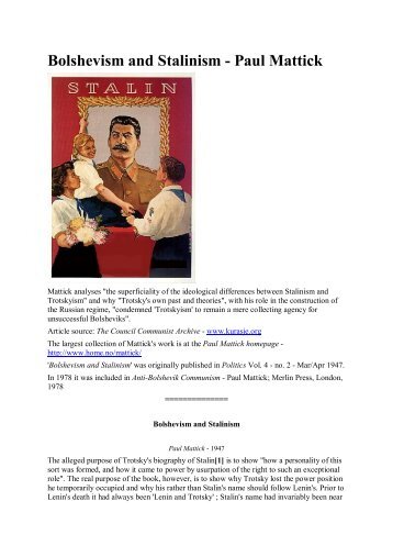 Bolshevism and Stalinism - Paul Mattick.pdf - Libcom