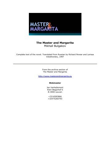 The Master and Margarita pdf - Master & Margarita