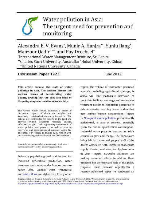 research paper groundwater pollution