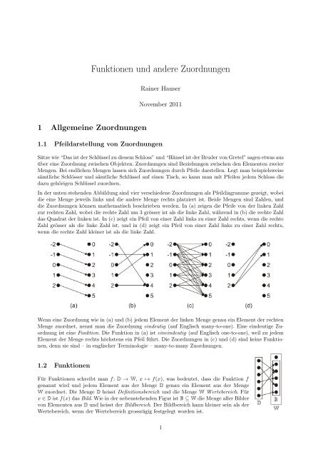 Funktionen und andere Zuordnungen - Rainerhauser.ch