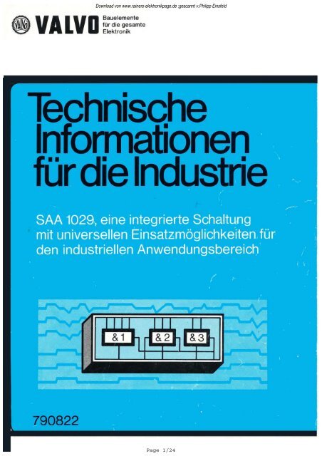 SAA 1029 - Rainers - Elektronikpage