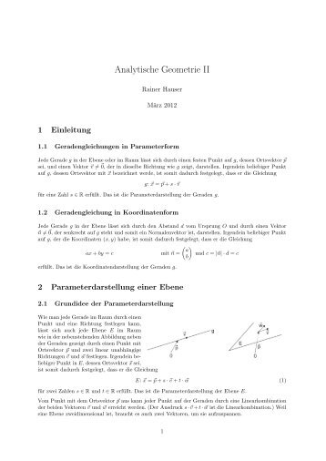 Analytische Geometrie II - Rainer Hauser