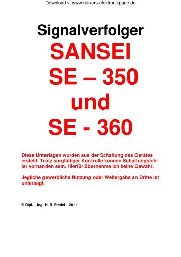 350 und SE - 360 - Rainers - Elektronikpage