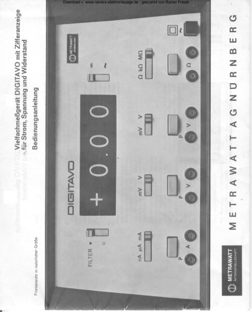 DIGITAVO ; METRAWATT ; Digitalmultimeter mit Nixies - Rainers ...