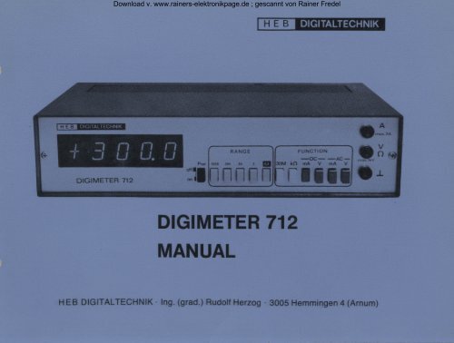 Digimeter 712 - PDF - Rainers - Elektronikpage