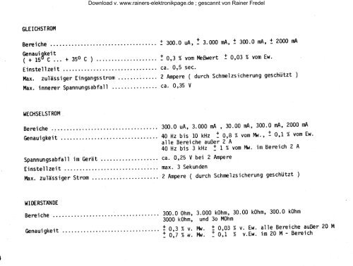 Digimeter 712 - PDF - Rainers - Elektronikpage