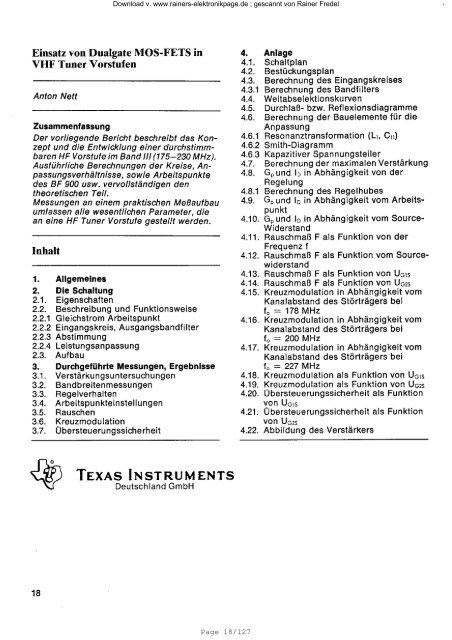 TEXAS INSTRUMENTS Applikationsbuch Teil 3 - Rainers ...