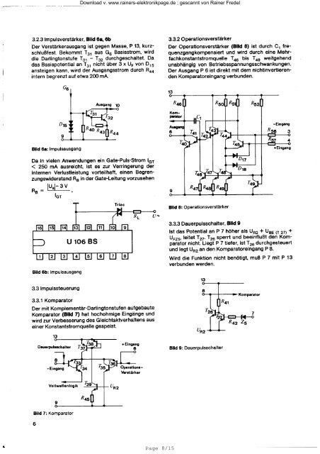 Nullspannungsschalter U106BS - Rainers - Elektronikpage