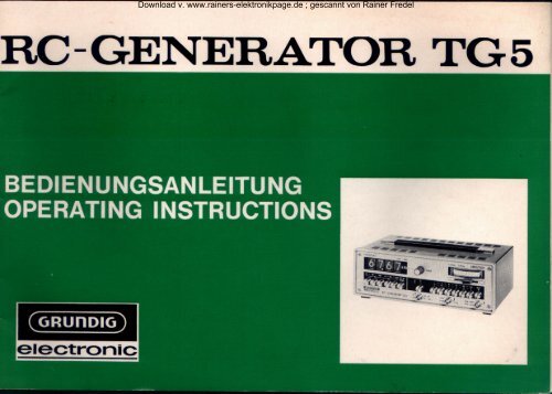 GRUNDIG RC - Generator TG 5 - Rainers - Elektronikpage