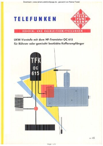 UKW-Vorstufen mit OC615 fÃ¼r RÃ¶hren - Rainers - Elektronikpage
