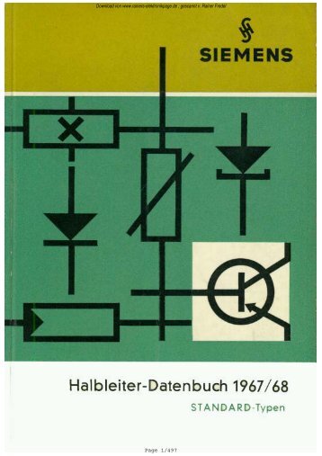 SIEMENS Datenbuch 1967 / 1968 Halbleiter - Rainers ...