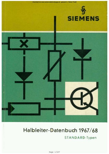 SIEMENS Datenbuch 1967 / 1968 Halbleiter - Rainers ...