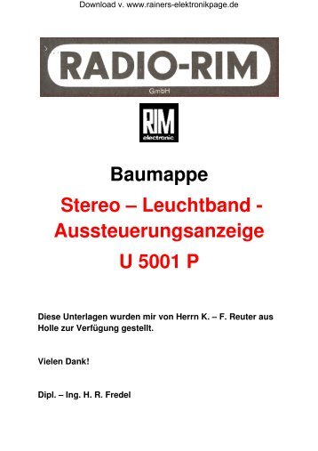 U 5001 P; Baumappe Profi - Rainers - Elektronikpage